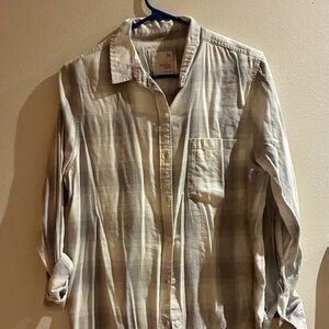 SO Women’s Casual Gray Plaid Shirt